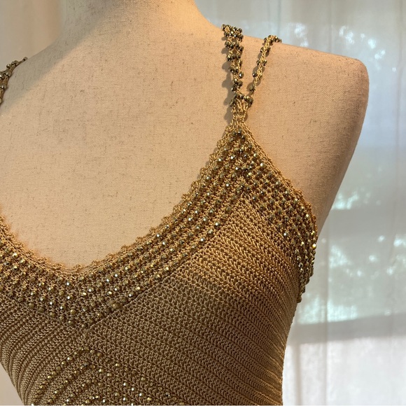 Gold Beaded Camisole size M - Picture 3 of 9
